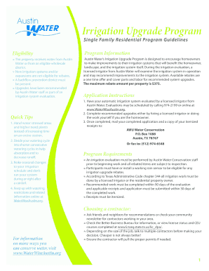 Austin Irrigation Upgrade Program Application