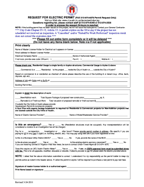 Request for Electric Permit