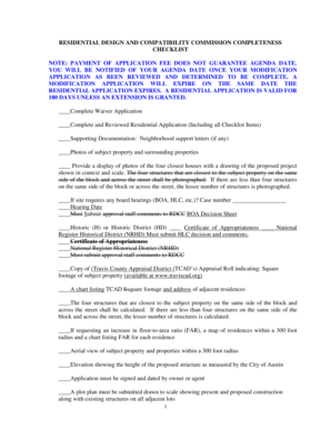 Residential Design and Compatibility Commission Waiver Application