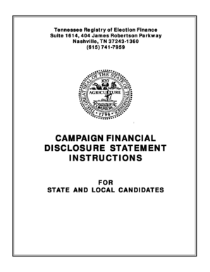 Tennessee Campaign Financial Disclosure Statement