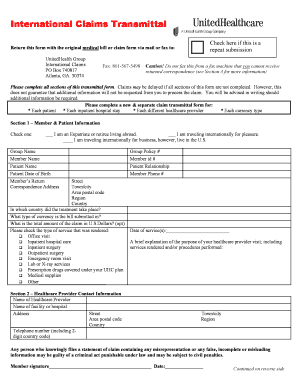 International Claim Form - myUHC.com - sanantonio