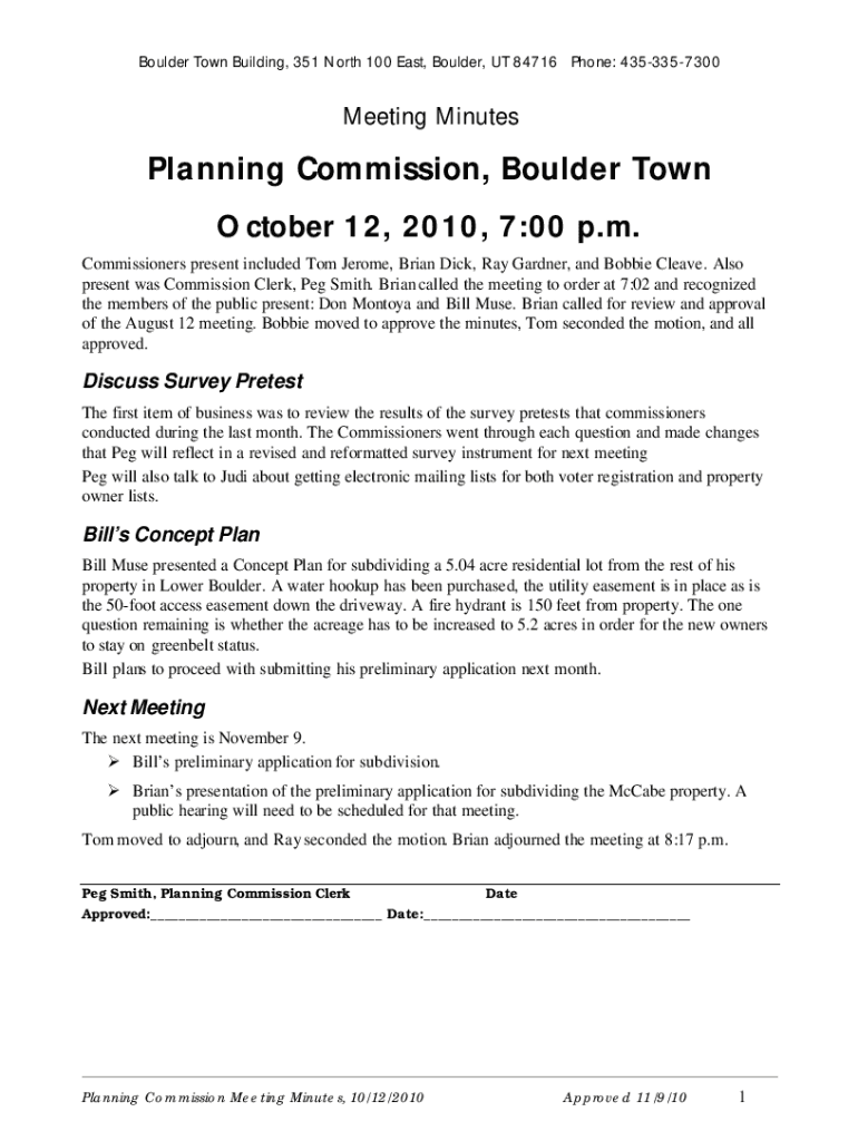 Commissioners present included Tom Jerome, Brian Dick, Ray Gardner, and Bobbie Cleave Preview on Page 1