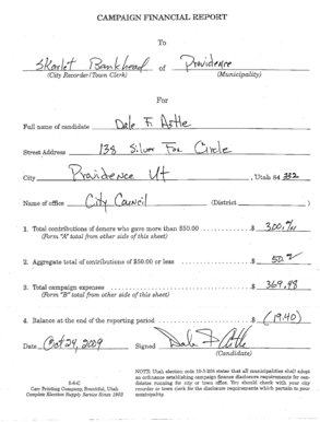 Campaign Financial Report