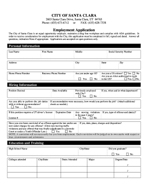 Employment Application - City of Santa Clara, Utah - sccity