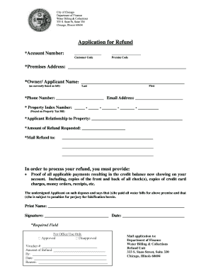Chicago Water Billing Refund Application