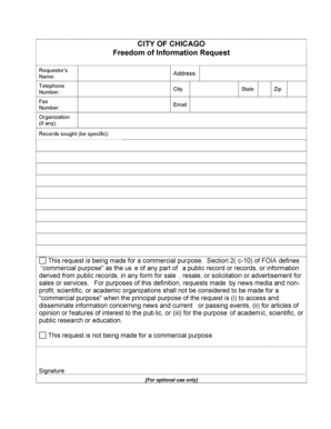 Chicago Freedom of Information Request