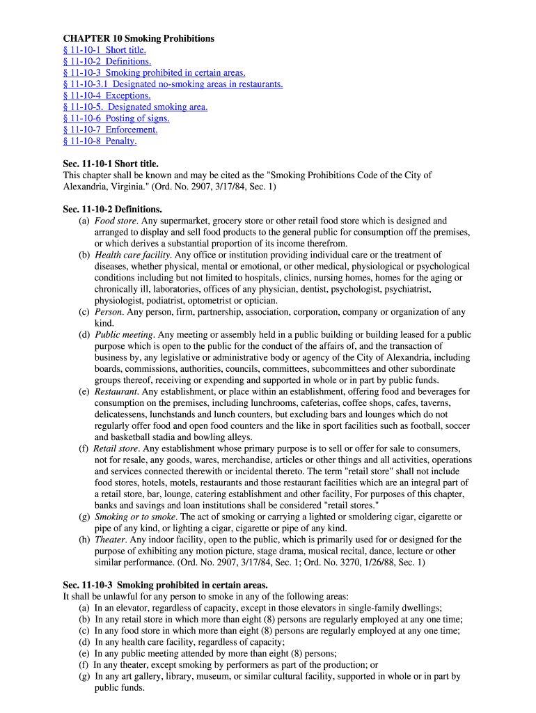CHAPTER 10 Smoking Prohibitions Preview on Page 1