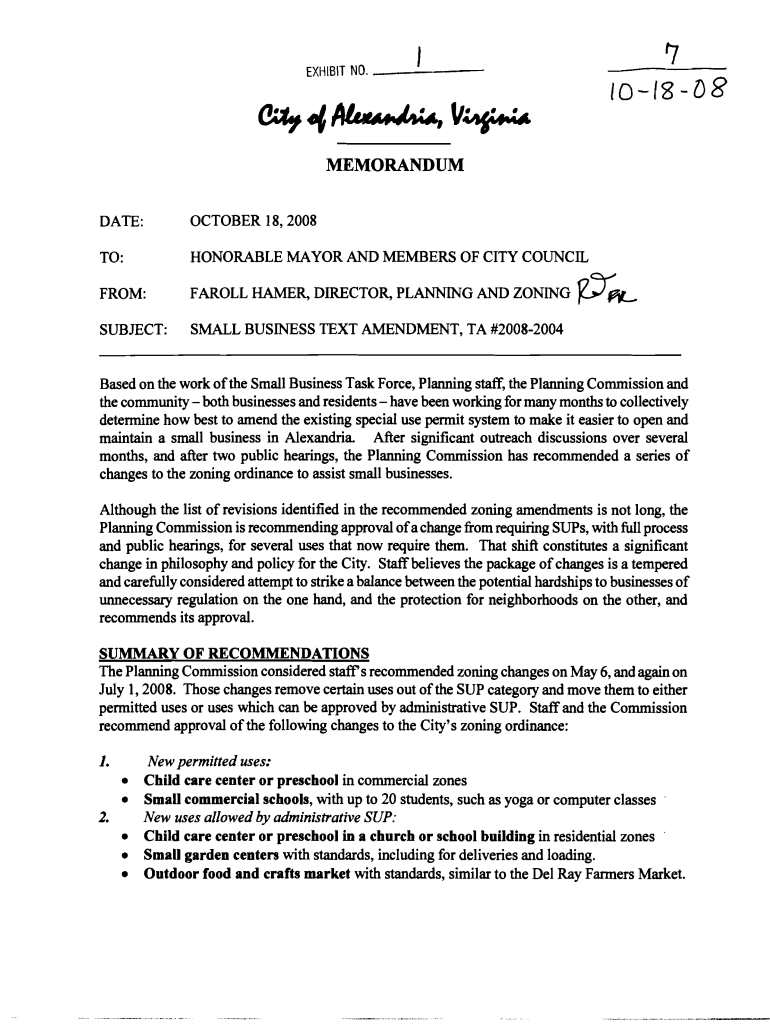 Text Amendment #2008-0004 - City of Alexandria Preview on Page 1