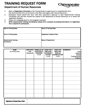 Training Request Form