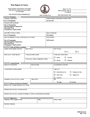 Virginia Workers’ Compensation Injury Report