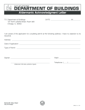 Aldermanic Acknowledgment Letter