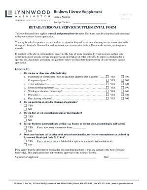 Business License Supplement