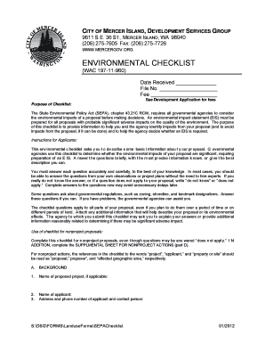 Environmental Checklist Form
