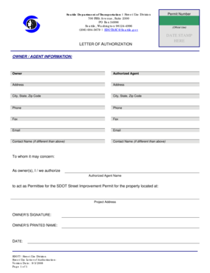 Seattle Street Use Permit Authorization