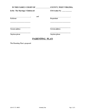 Proposed Parenting Plan (SCA-FC-121) - West Virginia Judiciary - courtswv