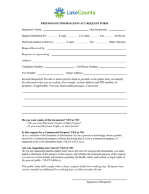 Freedom of Information Act Request Form