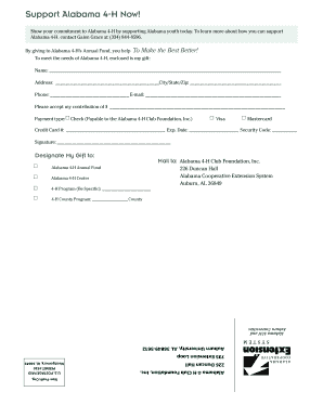 Alabama 4-H Donation Form