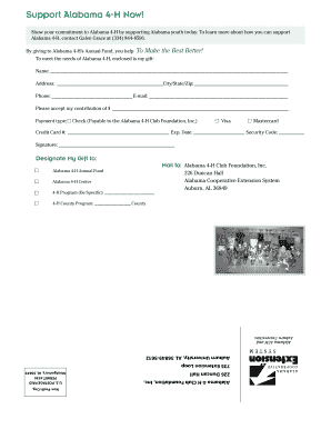 Alabama 4-H Donation Form