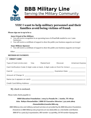 Military Fraud Prevention Donation Form