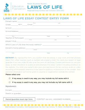 law of life essay contest