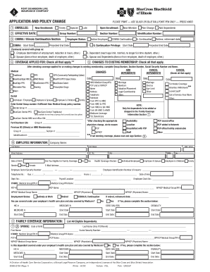 Fort Dearborn Life Insurance Application and Policy Change