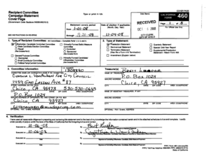 California Campaign Statement Form 460