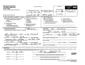 California Form 460 Campaign Statement