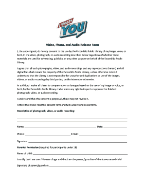 Photo and video consent form template - Video, Photo, and Audio Release Form - LibraryYOU - libraryyou escondido