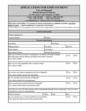 City of Flagstaff Employment Application