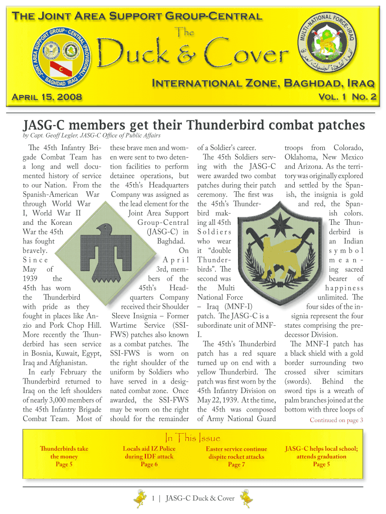 JASG-C members get their Thunderbird combat patches Preview on Page 1