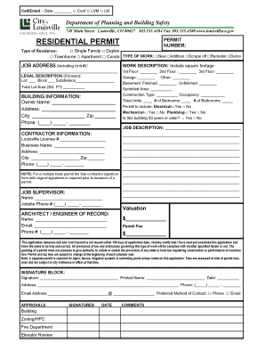Residential Permit Application