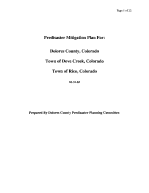 dolores county hazard mitigation plan form