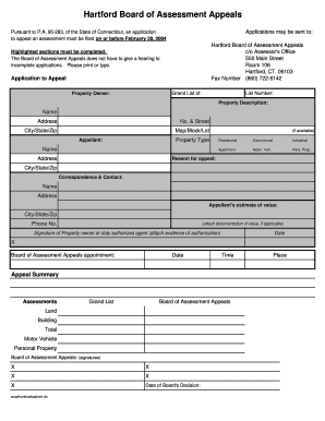 Hartford Board of Assessment Appeals