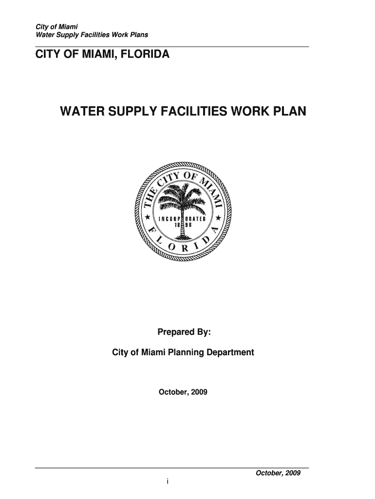 WATER SUPPLY FACILITIES WORK PLAN - City of Miami Preview on Page 1