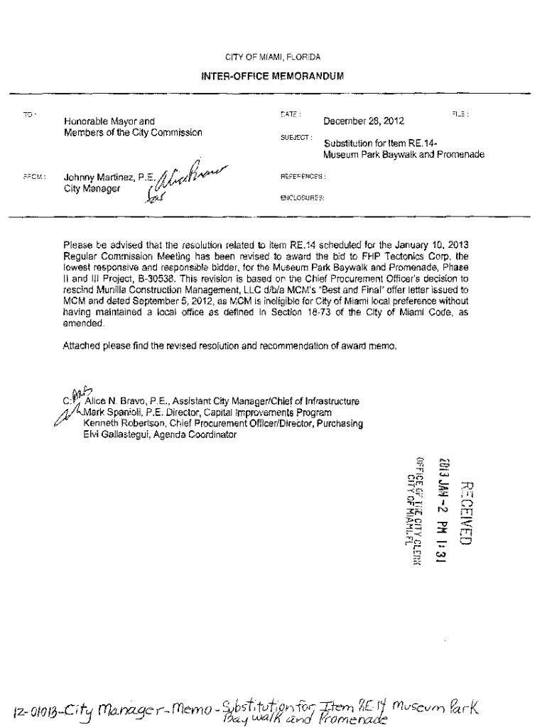 Fillable Online The Honorable Mayor and Members of the City Preview on Page 1