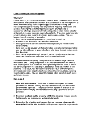 Land Assembly and Redevelopment