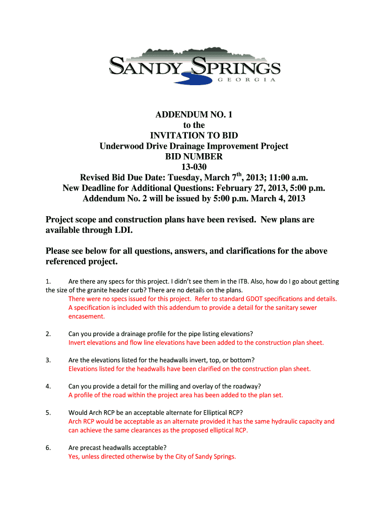 Addendum No 1 Preview on Page 1