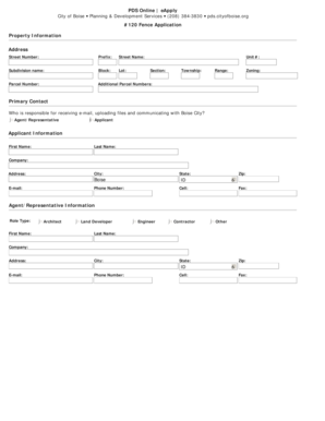 Boise Fence Application Form