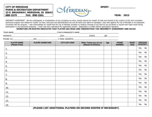 City of Meridian Indemnity Agreement