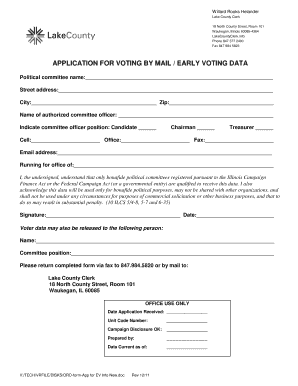 Illinois Voting by Mail Application