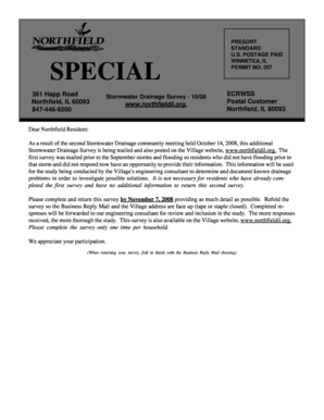 Stormwater Drainage Survey Form