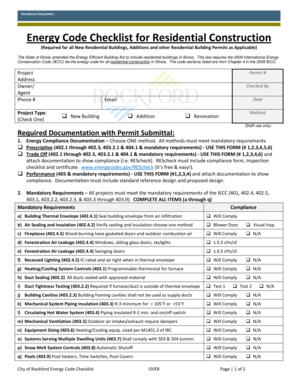 Illinois Residential Energy Code Checklist