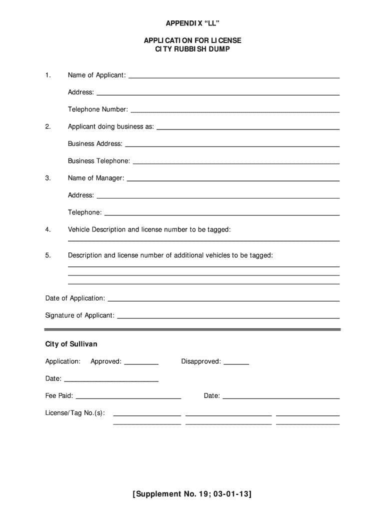 APPLICATION FOR LICENSE Preview on Page 1