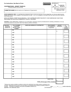 Iowa Schedule A Monetary Contributions Form