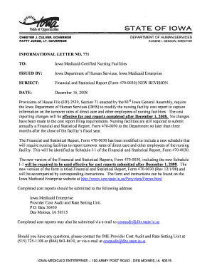 ime financial and statistical report form 470 0030