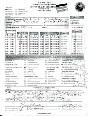 Florida Food Service Routine Inspection Report