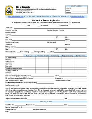 Mechanical Permit Application