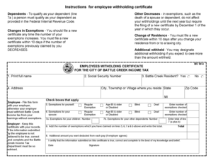 BC W-4 Employee Withholding Certificate