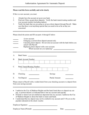 Direct Deposit Payroll Form - madison-heights