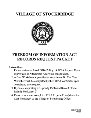 VILLAGE OF STOCKBRIDGE FREEDOM OF INFORMATION ACT ... - vil stockbridge mi